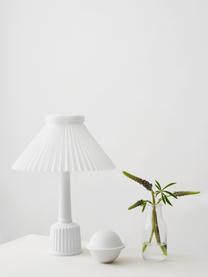 Lampe à poser artisanale en porcelaine Esben, Blanc, Ø 32 x haut. 44 cm