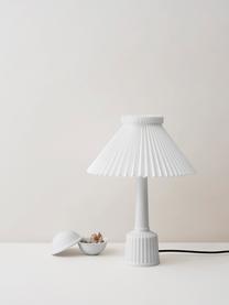 Lampe à poser artisanale en porcelaine Esben, Blanc, Ø 32 x haut. 44 cm