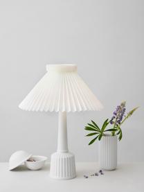 Lámpara de mesa artesanal de porcelana Esben, Lámpara: porcelana, Cable: plástico, Blanco, Ø 32 x Al 44 cm