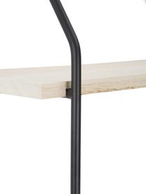 Libreria a muro con struttura in metallo Eindhoven, Ripiani: legno di Paulownia Il leg, Struttura: metallo rivestito, Nero, legno di paulownia, Larg. 65 x Alt. 145 cm