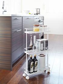 Carrello da cucina con ruote Tower, Acciaio rivestito, Bianco, Larg. 38 x Alt. 66 cm