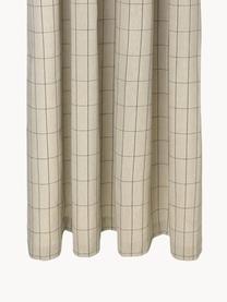 Rideau de douche en coton bio Chambray, déperlant, Beige clair, noir, damier, larg. 160 x long. 205 cm