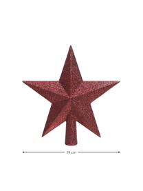 Špic na vianočný stromček Morning Star, Ø 19 cm, Plast, trblietky, Červená, Š 19 x V 19 cm