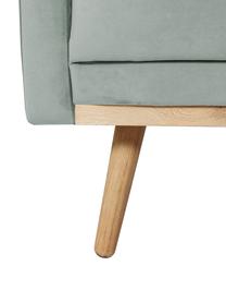 Sillón de terciopelo Saint, Tapizado: terciopelo (poliéster) Al, Estructura: madera de roble maciza, a, Terciopelo verde salvia, An 85 x F 76 cm