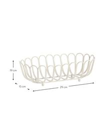 Oválný skladovací koš Merli, Potažený kov, Bílá, Š 29 cm