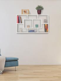 Libreria moderna in bianco opaco Alex, Pannello di fibra a media densità (MDF), impiallacciato, rivestito in melamina, Bianco, Larg. 85 x Alt. 48 cm