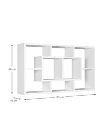 Libreria moderna in bianco opaco Alex, Pannello di fibra a media densità (MDF), impiallacciato, rivestito in melamina, Bianco, Larg. 85 x Alt. 48 cm