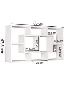 Modernes Wandregal Alex in Weiß Matt, Mitteldichte Holzfaserplatte (MDF), furniert, melaminbeschichtet, Weiß, 85 x 48 cm