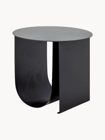 Mesa auxiliar redonda de metal Cher, Acero recubierto, Negro, Ø 43 x Al 38 cm
