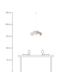 Design hanglamp Volang in beige, Lampenkap: gecoat metaal, Baldakijn: gecoat metaal, Beige, Ø 50 x H 21 cm