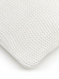 Funda de cojín de punto de algodón ecológico Adalyn, 100% algodón ecológico, certificado GOTS, Blanco natural, An 40 x L 60 cm