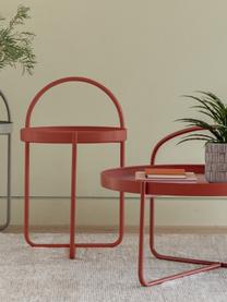Tavolino con vassoio rosso Melbury, Acciaio verniciato a polvere, Rosso, Ø 40 x Alt. 66 cm