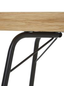Scrivania con finitura in legno di quercia Rayburn, Struttura: metallo verniciato a polv, Legno chiaro, nero, Larg. 115 x Prof. 52 cm
