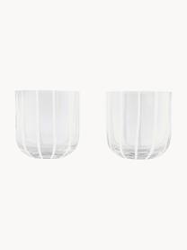 Ručne fúkané poháre na vodu Mizu, 2 ks, Sklo, Priehľadná, biela, Ø 8 x V 8 cm, 320 ml