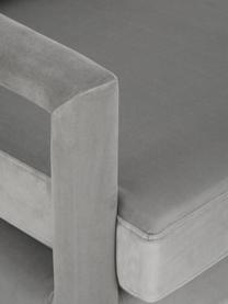 Samt-Sessel Claudette in Grau, Bezug: Samt (100% Polyester) Der, Gestell: Massives Kiefernholz, Spe, Grau, B 65 x T 75 cm