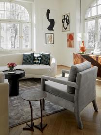 Fluwelen fauteuil Claudette in grijs, Bekleding: fluweel (100% polyester), Frame: massief grenenhout, multi, Grijs, 65 x 75 cm