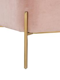 Banquette en velours rose Harper, Velours rose, couleur dorée, larg. 90 x haut. 44 cm