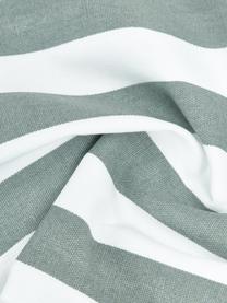 Funda de cojín a rayas Timon, 100% algodón, Verde salvia, blanco, An 40 x L 40 cm