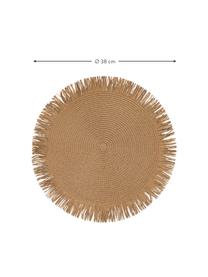 Set de table rond en fibre de papier Chocolate, 4 élém., Fibres de papier, Blanc, blanc crème, brun, beige, Ø 38 cm