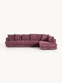 Sofa narożna XL Tribeca, Tapicerka: 100% poliester Dzięki tka, Stelaż: drewno bukowe, drewno sos, Nogi: drewno sosnowe Ten produk, Ciemnofioletowa tkanina, S 326 x G 192 cm, prawostronna