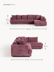 XL Ecksofa Tribeca, Bezug: 100 % Polyester Der strap, Gestell: Buchenholz, Kiefernholz, , Füße: Kiefernholz Dieses Produk, Webstoff Aubergine, B 326 x T 192 cm, Eckteil rechts