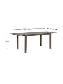 Mesa para exterior extensible Hilde, tamaños diferentes, Marrón café, An 160-240 x F 90 cm