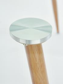 Jedálenský stôl so sklenenou doskou Wilma, 140 x 80 cm, Doska: priehľadná Závesná časť: kov Nohy: dub