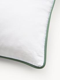 Taie d'oreiller en percale de coton à carreaux Scarlet, Vert, blanc, larg. 50 x long. 70 cm