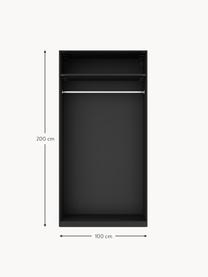 Modularer Drehtürenschrank Leon, 100 cm Breite, mehrere Varianten, Korpus: Spanplatte, melaminbeschi, Schwarz, Basic Interior, B 100 x H 200 cm