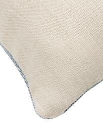 Federa arredo a righe Capri, 100% cotone, Color crema, blu, Larg. 45 x Lung. 45 cm