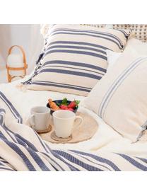 Poszewka na poduszkę Capri, 100% bawełna, Odcienie kremowego, niebieski, S 45 x D 45 cm