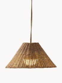 Mobiel dimbare outdoor hanglamp Calobra, Natuurlijke vezels, Bruin, Ø 38 x H 18 cm