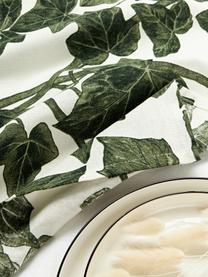 Tovaglioli di stoffa Ivy 8 pz, 100% cotone, Verde oliva, bianco latte, Larg. 45 x Lung. 45 cm