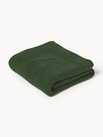 Coperta in cotone con motivo invernale Beryl, 100% cotone, Verde scuro, Larg. 130 x Lung. 170 cm