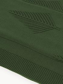 Coperta in cotone con motivo invernale Beryl, 100% cotone, Verde scuro, Larg. 130 x Lung. 170 cm