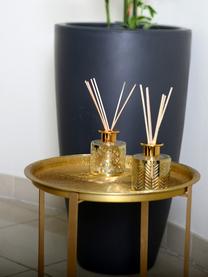 Diffusore Helion (vaniglia), Metallo, vetro, olio profumato, bastoncini di legno, Dorato trasparente, Ø 9 x Alt. 24 cm