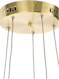 Große LED-Pendelleuchte Saturn, Lampenschirm: Aluminium, pulverbeschich, Baldachin: Stahl, vermessingt, Goldfarben, Ø 72 x H 75 cm