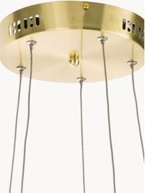 Grosse LED-Pendelleuchte Saturn, Lampenschirm: Aluminium, pulverbeschich, Baldachin: Stahl, vermessingt, Goldfarben, Ø 72 x H 40 cm