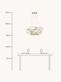 Grosse LED-Pendelleuchte Saturn, Lampenschirm: Aluminium, pulverbeschich, Baldachin: Stahl, vermessingt, Goldfarben, Ø 72 x H 40 cm