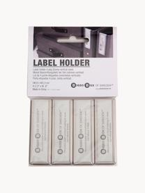 Verticale etikethouder Clips Label, 4 stuks, Gecoat metaal, Zilverkleurig, B 2 x H 7 cm