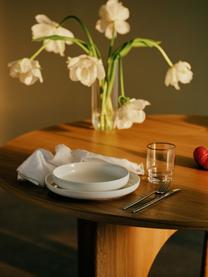 Porzellan-Pastateller Nessa, 4 Stück, Hochwertiges Hartporzellan, glasiert, Off White, glänzend, Ø 21 cm
