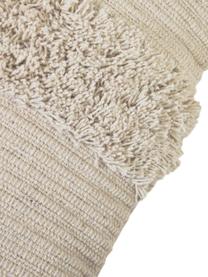 Federa arredo boho con motivo in rilievo Mariana, 100% cotone, Beige, Larg. 45 x Lung. 45 cm