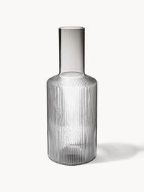 Carafe striée soufflée bouche Ripple, 1 L, Verre, soufflé bouche, Gris, transparent, 1 L