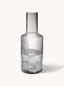 Carafe striée soufflée bouche Ripple, 1 L, Verre, soufflé bouche, Gris, transparent, 1 L