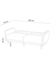 Sofa z funkcją spania (3-osobowa) Aqua, Tapicerka: len, Stelaż: drewno rogowe, metal, Nogi: drewno naturalne, Beżowy, S 202 x G 85 cm