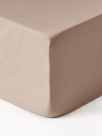 Drap-housse en satin de coton pour sommier tapissier Premium, Beige, larg. 90 x long. 200 cm, haut. 35 cm