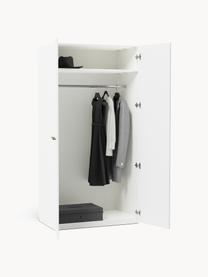 Modularer Drehtürenschrank Charlotte, 100 cm Breite, mehrere Varianten, Korpus: Spanplatte, melaminbeschi, Griffe: Messing Dieses Produkt wi, Weiss, Basic Interior, B 100 x H 200 cm