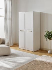 Modularer Drehtürenschrank Charlotte, 100 cm Breite, mehrere Varianten, Korpus: Spanplatte, melaminbeschi, Griffe: Messing Dieses Produkt wi, Weiß, Basic Interior, B 100 x H 200 cm