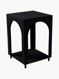 Table d'appoint avec rangement supplémentaire Vesta, MDF, placage en frêne, Bois, noir laqué, larg. 40 x haut. 59 cm