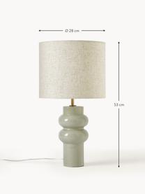 Grande lampe à poser en céramique Christine, Beige, gris-vert, Ø 28 x haut. 53 cm